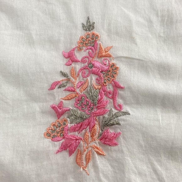 ASEESA Women Embroidered Floral Dress Sleeveless Knee Length Sz S White 26-5 - Picture 15 of 16